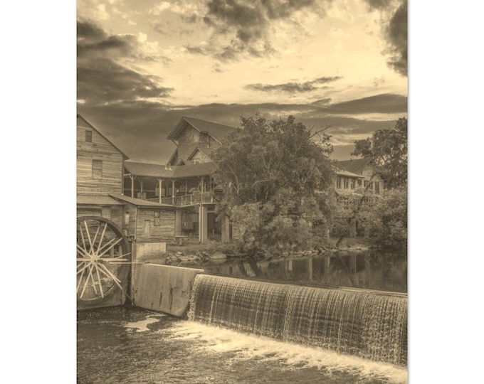 Vintage Gatlinburg Tennessee Travel Poster Print Wall Art | Retro Gatlinburg Home Decor | Gatlinburg Print Vertical | Gatlinburg Sepia Photo