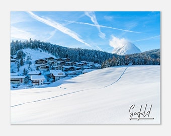 Seefeld Austria Travel Poster Wall Art | Seefeld Winter Home Decor | Seefeld Town Digital Print | Seefeld Alps Horizontal | Seefeld  Photo