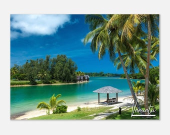Vanuatu-reisposter: print tropisch eiland strand