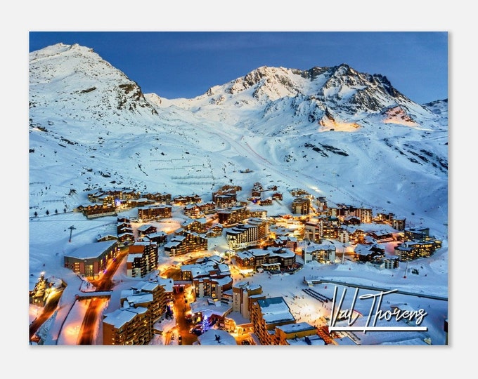 Val Thorens France Travel Poster Wall Art | Val Thorens Winter Home Decor | Val Thorens Mountain Print | Val Thorens Landscape Hanging Photo