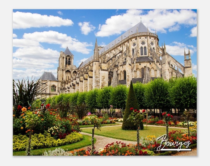 Bourges France Poster Print Wall Art | Bourges Home Decor | Bourges Park Digital Print | Bourges Cathedral | Bourges Hanging Travel Photo