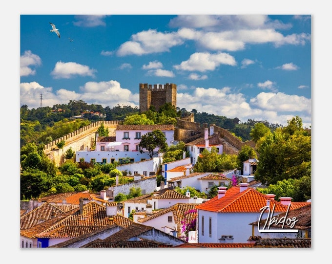 Obidos Portugal Print Wall Art | Obidos Home Decor | Obidos Old Town Digital Print | Obidos City Horizontal | Obidos Hangings Travel Photo