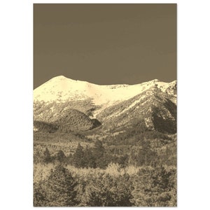 Vintage Flagstaff Arizona Travel Poster Print Wall Art | Retro Flagstaff Home Decor | Flagstaff Mountain Countryside Sepia Print Photo Gift