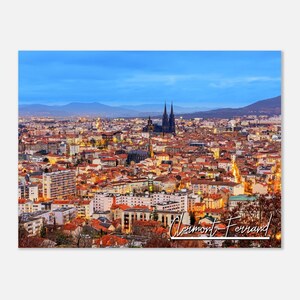 Clermont-Ferrand France Travel Poster Wall Art | Clermont-Ferrand Skyline Home Decor | Clermont-Ferrand Cityscape Print Horizontal Photo