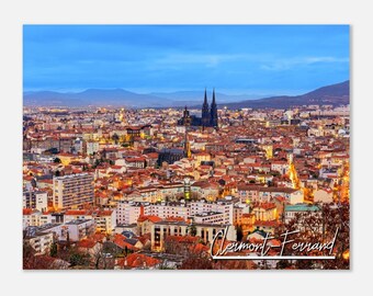 Clermont-Ferrand France Travel Poster Wall Art | Clermont-Ferrand Skyline Home Decor | Clermont-Ferrand Cityscape Print Horizontal Photo
