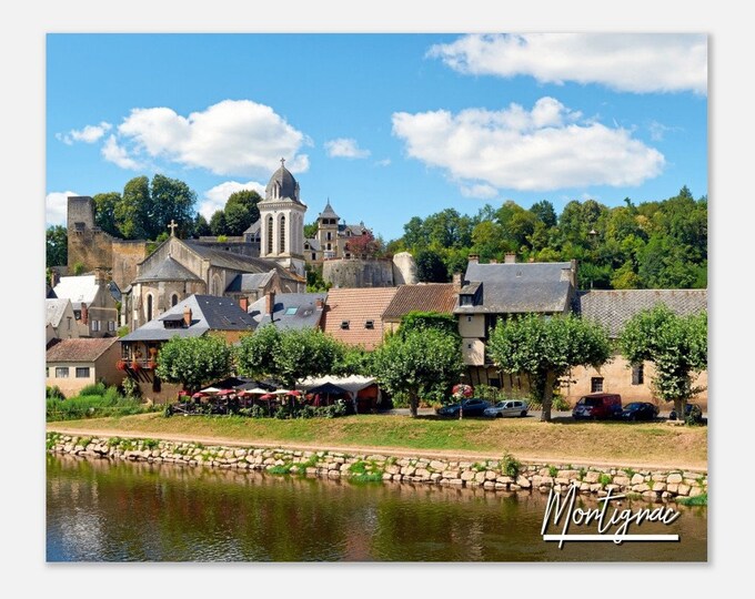 Montignac City France Travel Poster Wall Art | Montignac Town Home Decor | Montignac Vezere River Print | Montignac Skyline Photo Present