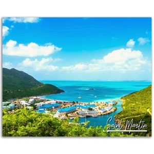 Saint Martin Poster Print Caribean Wall Art | Saint Martin Photo Tropical Decor | Saint Martin Travel Gift | Beach Palm Horizontal Photo