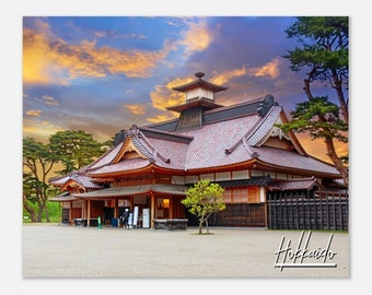 Impression du temple d'Hokkaido : art mural photo de voyage japonais