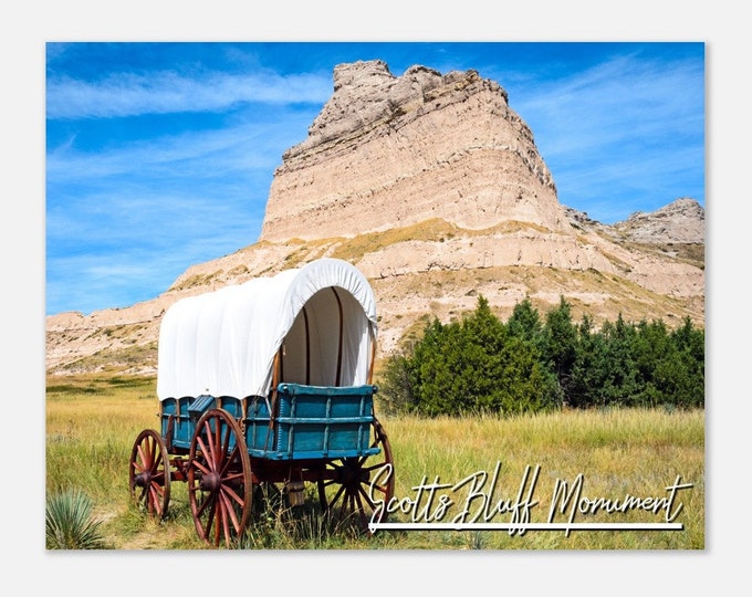 Scotts Bluff National Monument Nebraska Poster Print Wall Art | Western Home Decor Gift | Scotts Bluff NE Monument Horizontal Travel Photo