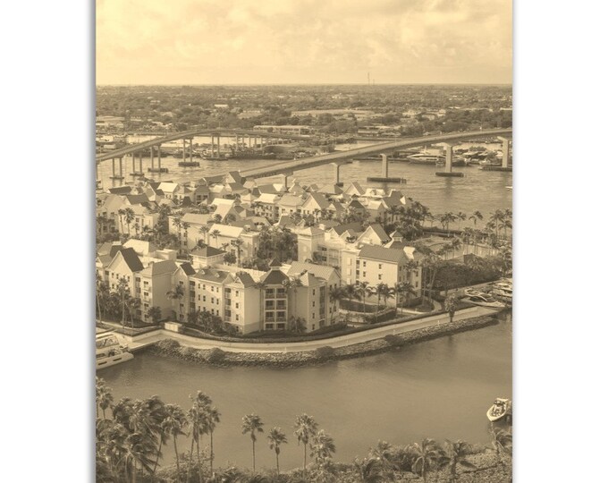 Vintage Nassau Bahamas Poster Print | Retro Tropical Black Caribbean White Sepia Photo Gift Wall Art Home Decor Vertical Travel City Poster