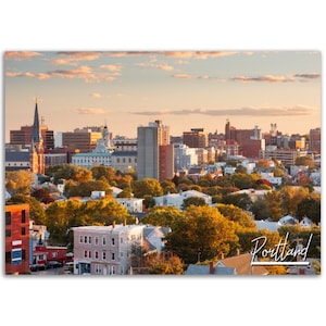 Portland Maine Poster Print Wall Art | Portland Home Decor | Portland Print Collectible | Portland Horizontal Portland Hanging Travel Photo