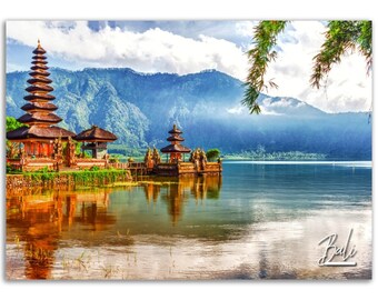 Bali Pagoda Poster: Tropical Beach Photography Print
