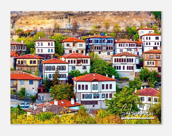 Safranbol Turkey Travel Poster Print Wall Art | Safranbol Home Decor | Safranbol Ottoman House Print Horizontal | Safranbol Colorful Photo