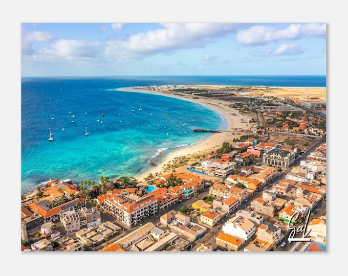 Sal Town Cape Verde Poster Wall Art | Sal Coastal Home Decor | Sal Digital Print | Sal Cape Verde Horizontal | Sal Hanging Travel Photo Gift