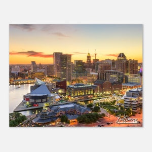 Baltimore Maryland Poster Print Wall Art | Baltimore Skyline Cityscape Home Decor Gift Hangings | Baltimore Prints Horizontal Travel Photo