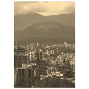 Vintage Valencia Venezuela Travel Poster Print Wall Art | Retro Valencia City Home Decor | Valencia Mountain Print  | Valencia Sepia Photo