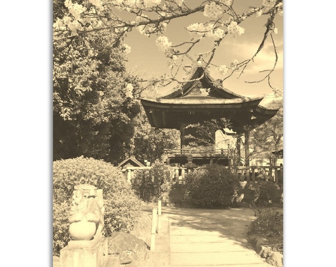 Kurashiki Poster Vintage Japan Spring Print | Retro Kurashiki Sepia Photo Gift | Kurashiki Wall Art Home Decor Vertical Travel City Souvenir
