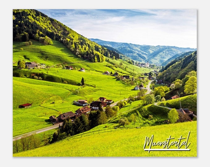 Muenstertal Germany Travel Poster Wall Art | Muenstertal Mountain Village Home Decor | Muenstertal Black Forest Print | Muenstertal Photo
