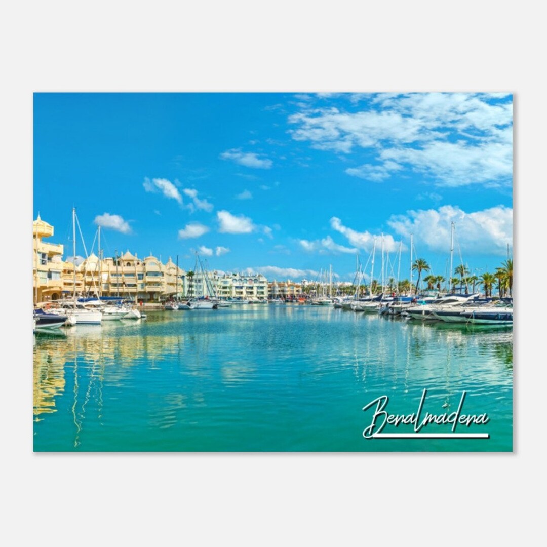 Benalm dena Spain Travel Poster Wall Art Benalm dena Boats Home Decor 