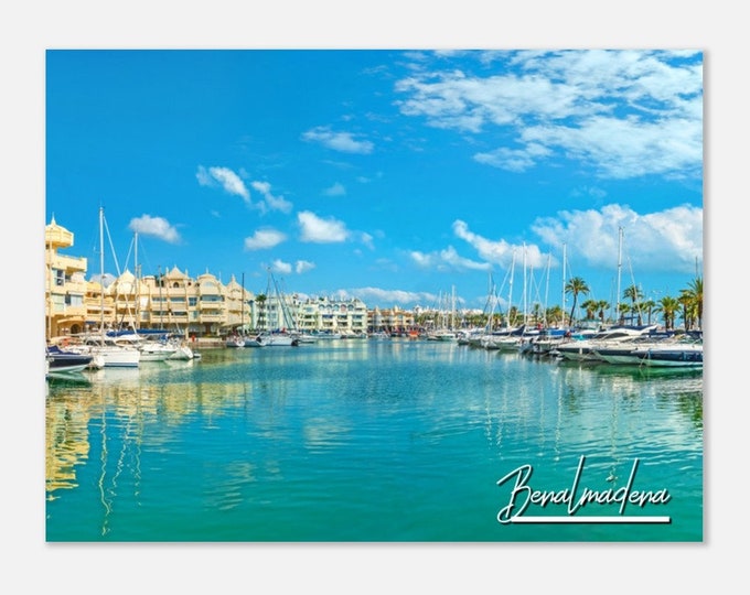 Benalmádena Spain Travel Poster Wall Art | Benalmádena Boats Home Decor | Benalmádena Puerto Marina Coast Print | Benalmádena Photo Gift