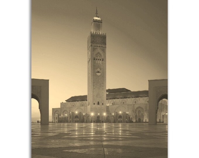Casablanca Morocco Poster Vintage Print | Retro Africa Black White Sepia Photo Gift | Casablanca Wall Art Home Decor | Vertical Poster Print