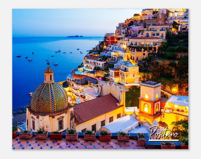 Positano Italy Poster Wall Art | Positano Mountain Home Decor | Positano Town Print | Positano Horizontal | Positano Hangings Travel Photo