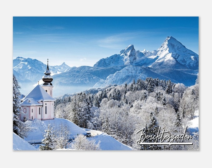Berchtesgaden Germany Travel Poster Wall Art | Berchtesgaden Winter Home Decor | Berchtesgaden Alps Print | Berchtesgaden  Landscape Photo