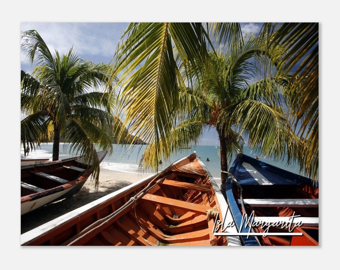 Isla Margarita Poster Venezuela Print Wall Art | Isla Margarita Home Decor | Isla Margarita Boats | Isla Margarita Palm Trees Travel Photo