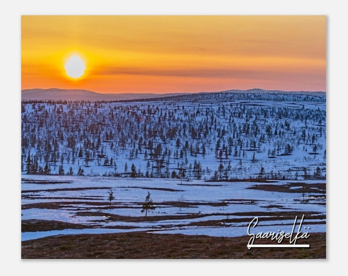 Saariselkä Northern Finland Travel Poster Wall Art | Saariselkä Sunset Home Decor | Saariselkä Winter Print | Saariselkä Landscape Photo