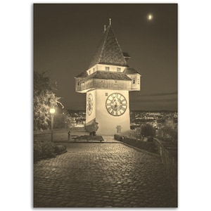 Vintage Graz Austria Poster Print | Retro Graz Black White Sepia Photo Gift | Graz Wall Art Home Decor | Vertical Graz Travel City Poster