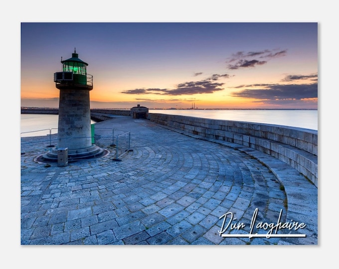 Dún Laoghaire Ireland Travel Poster Wall Art | Dún Laoghaire Skyline Home Decor | Dún Laoghaire Harbor Print | Dún Laoghaire West Pier Photo