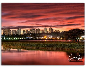 Curitiba Poster Print Brazil Wall Art | Curitiba Skyline Photo Home Decoration | Curitiba Traveler Gift | Curitiba Horizontal Photography