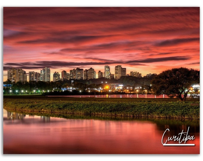 Curitiba Poster Print Brazil Wall Art | Curitiba Skyline Photo Home Decoration | Curitiba Traveler Gift | Curitiba Horizontal Photography