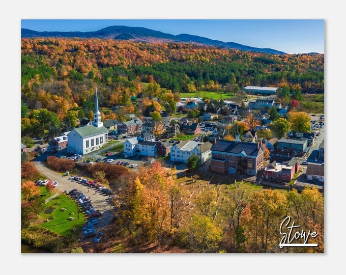 Stowe Vermont Poster Print Wall Art | Stowe Home Decor Gift Hangings | Stowe Prints USA Collectibles | Stowe Horizontal Travel Photo Print