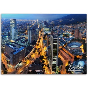 Bogota Poster Print Colombia Wall Art Decor | Night Cityscape Photo City Home Decoration | Traveler Backpacker Gift | Horizontal Photography