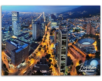 Bogota Colombia Poster Print: Night Cityscape Photography