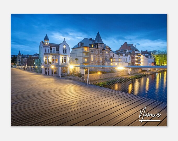 Namur Belgium Travel Poster Wall Art | Namur Home Decor | Namur Coastal Print | Namur Pedestrian Bridge Hangings Photo