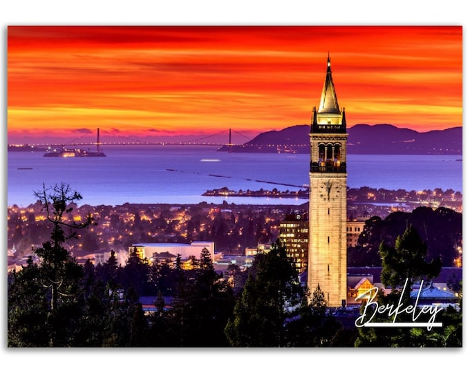 Berkeley Poster Print California Wall Art | Berkeley Sunset City Photo Home Decor | Berkeley Travel Gift | Berkeley Horizontal Photography