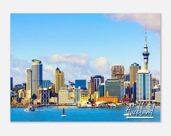 Auckland New Zealand Poster: Cityscape & Sky Tower Wall Art