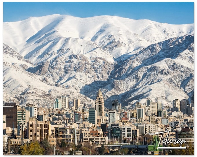Teheran Poster Print Iran Wall Art | Teheran Home Decor Gift Hangings | Teheran Digital Print Collectible | Teheran Horizontal Travel Photo