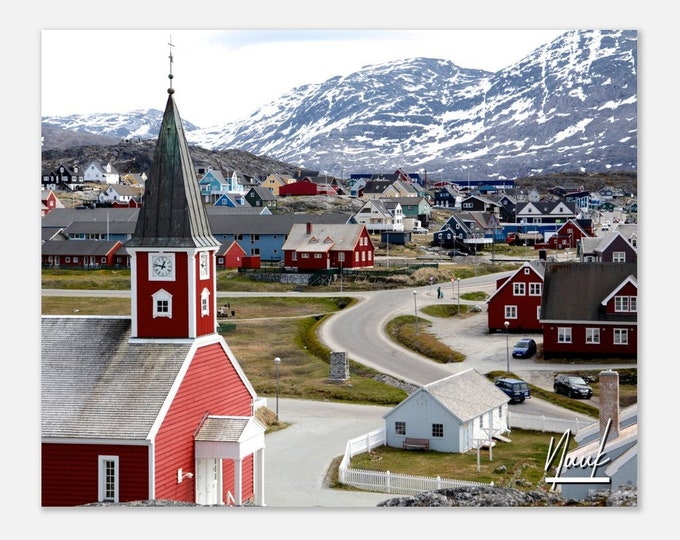 Nuuk Greenland Poster Print Wall Art | Nuuk Church Home Decor | Nuuk Landscape Digital Print | Nuuk Horizontal | Nuuk Hangings Travel Photo
