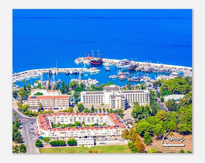 Kemer Turkey Poster Wall Art | Kemer Home Decor | Kemer Marina Kemer Town Digital Print | Kemer Horizontal | Kemer Hangings Travel Photo