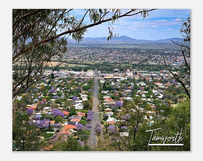 Tamworth Australia Travel Poster Wall Art | Tamworth City Home Decor | Tamworth Cityscape Print | Tamworth Street Horizontal Photo Gift