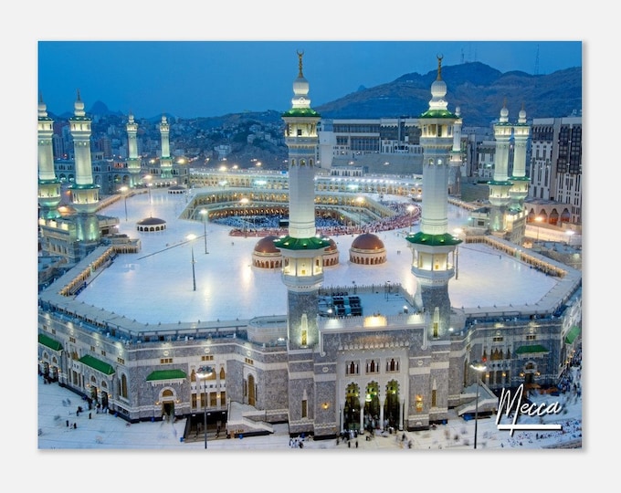 Mecca Saudi Arabia Poster Wall Art | Mecca Mosque Home Decor | Mecca Digital Print | Mecca Horizontal | Mecca Hangings Travel Photo Present