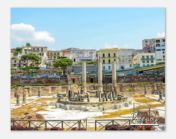 Pozzuoli Italy Poster Wall Art | Pozzuoli Ancient Roman Temple Home Decor | Pozzuoli Poster Print | Pozzuoli Town Hangings Travel Photo Art