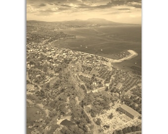 Vintage Peloponnese Greece Sepia Travel Poster Print