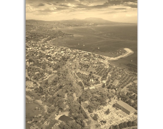 Vintage Peloponnese Greece Poster Print | Retro Peloponnese Sepia Photo Gift | Peloponnese Wall Art Home Decor | Vertical Travel City Poster