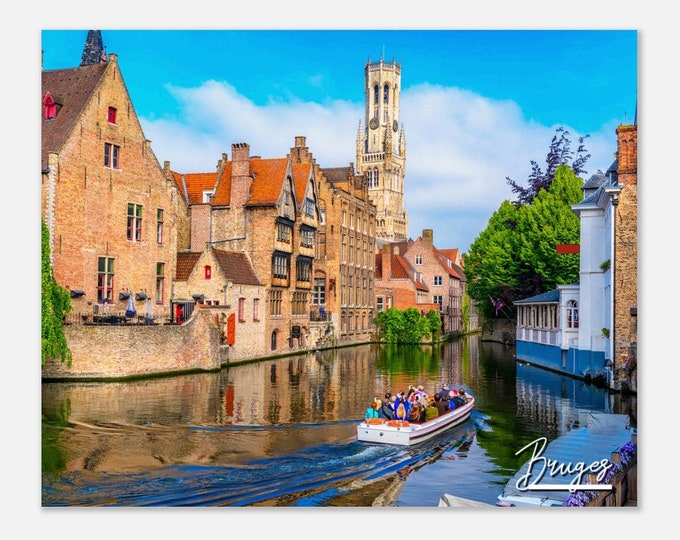 Bruges Belgium Poster Print Wall Art | Bruges Home Decor | Bruges Print Collectible | Bruges Horizontal | Bruges Hangings Travel Photo Gifts