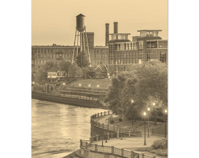 Vintage Columbus Georgia Travel Poster Print Wall Art | Retro Columbus Coast Home Decor | Columbus City Street Print | Columbus Sepia Photo
