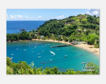 Tobago Trinidad and Tobago Travel Poster Wall Art | Tobago Home Decor | Tobago Caribbean Sea Print | Tobago Coast Horizontal | Tobago Photo